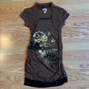 Caren Sport Brown and Black Mini Dress